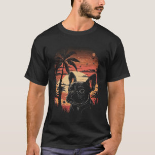 French Bulldog 80s Sunset Vintage Retro Style 7 T-Shirt