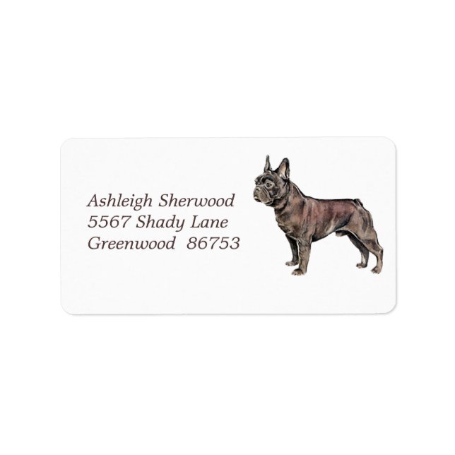 French Bulldog Address Label (Front)