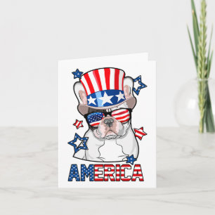 French Bulldog America 4th Of July Men Women Frenc Card