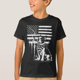 French Bulldog American Flag 4th of July Dog Lover T-Shirt