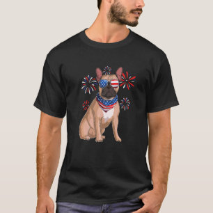 French Bulldog American Usa Flag 4th Of July Men D T-Shirt