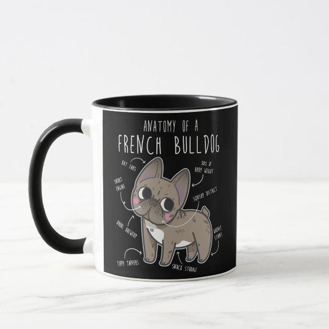 French Bulldog Anatomy Cute Funny Pet Frenchie Mug (Left)