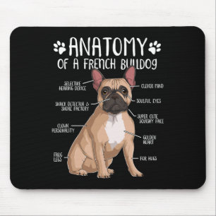 French Bulldog Anatomy Frenchie Dog Lover Owner  Mouse Pad