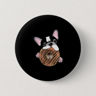 French Bulldog And Chocolate Doughnut 6 Cm Round Badge