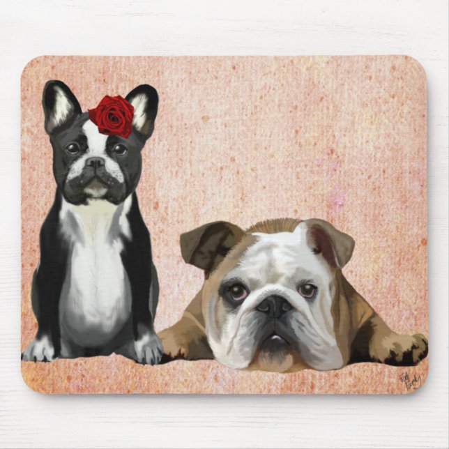 French Bulldog and English Bulldog Mouse Pad (Front)