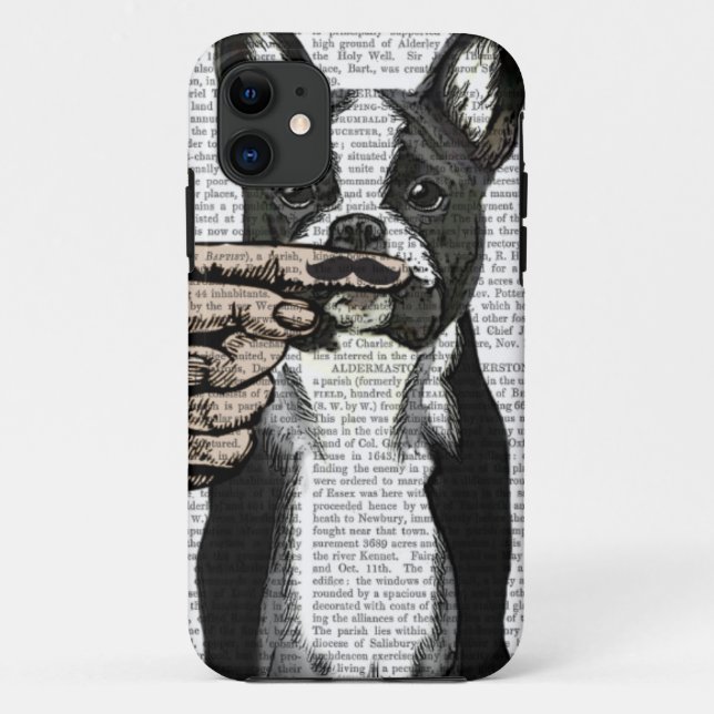 French Bulldog and Finger Moustache Case-Mate iPhone Case (Back)