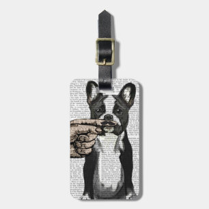 French Bulldog and Finger Moustache Luggage Tag