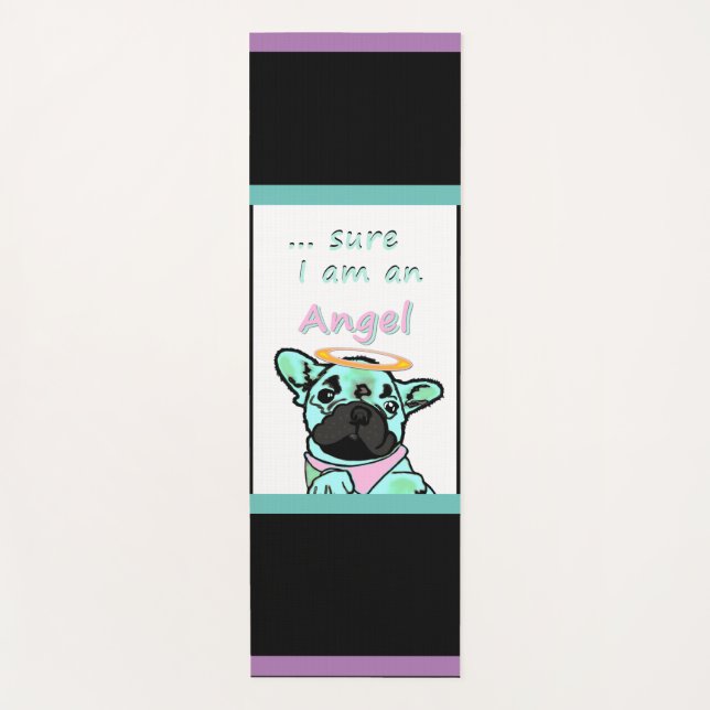 French Bulldog Angel French Bulldog Yoga Mat (Front)