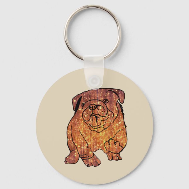 French Bulldog Art  Basic Button Key Ring (Front)