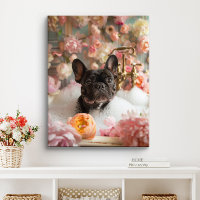 French Bulldog Art | Frenchie in Bathtub Bathroom