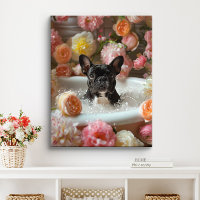 French Bulldog Art | Frenchie in Bathtub Bathroom