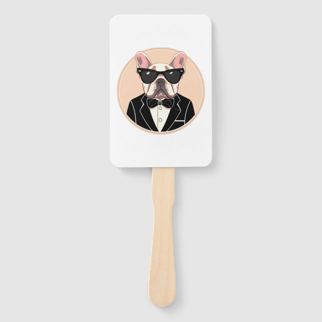 French Bulldog Art   Hand Fan (Front)