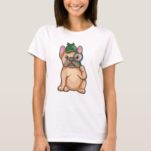 French bulldog as Detective with Magnifying glass T-Shirt