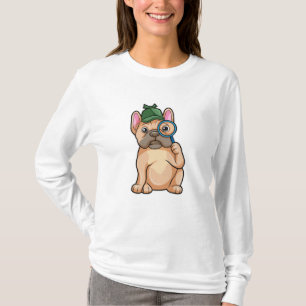 French bulldog as Detective with Magnifying glass T-Shirt