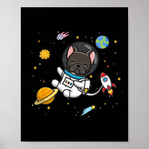 French Bulldog Astronaut Poster