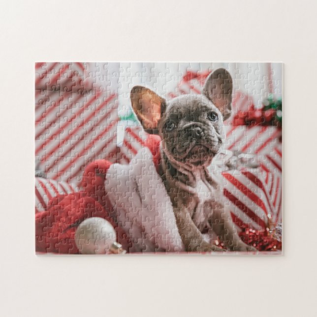 French Bulldog at Christmas Jigsaw Puzzle (Horizontal)