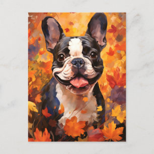 French Bulldog Autumn Thanksgiving  Postcard