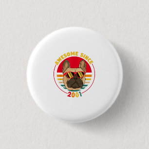 French Bulldog Awesome Gift For 2001 20th Birthday 3 Cm Round Badge
