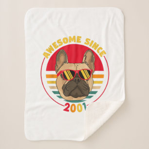 French Bulldog Awesome Gift For 2001 20th Birthday Sherpa Blanket