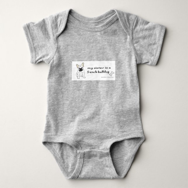 french bulldog baby bodysuit (Front)