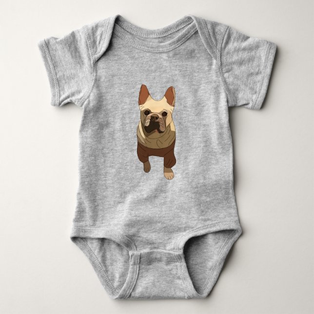 French Bulldog Baby Bodysuit (Front)