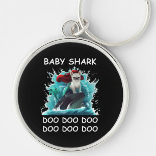 French Bulldog Baby Shark Doo Doo Doo Key Ring