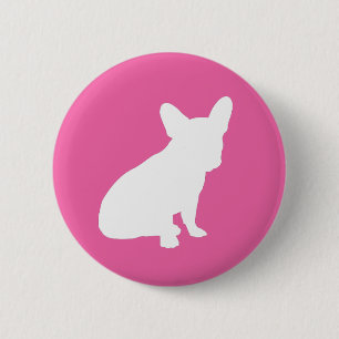 French Bulldog Baby Shower Frenchie Pink 6 Cm Round Badge