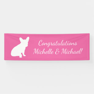 French Bulldog Baby Shower Frenchie Pink Banner
