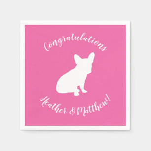 French Bulldog Baby Shower Frenchie Pink Napkin