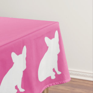 French Bulldog Baby Shower Frenchie Pink Tablecloth