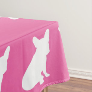 French Bulldog Baby Shower Frenchie Pink Tablecloth