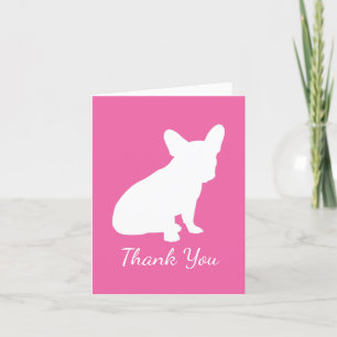 French Bulldog Baby Shower Frenchie Pink Thank You Card