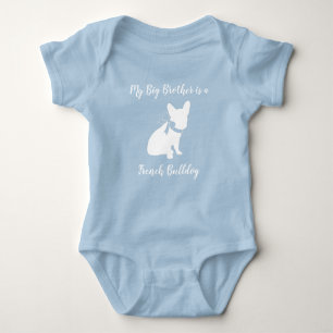 French Bulldog Baby Shower Frenchy Frenchie Blue Bodysuit