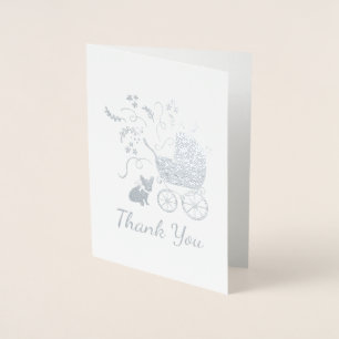 French Bulldog Baby Shower Frenchy Frenchie Foil Card