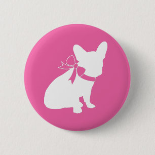 French Bulldog Baby Shower Frenchy Frenchie Pink 6 Cm Round Badge