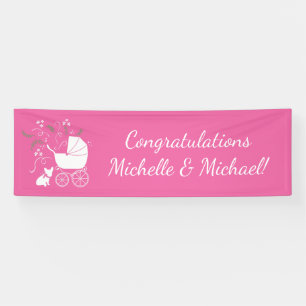 French Bulldog Baby Shower Frenchy Frenchie Pink Banner