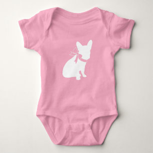 French Bulldog Baby Shower Frenchy Frenchie Pink Bodysuit