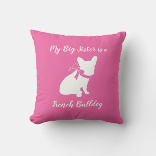 French Bulldog Baby Shower Frenchy Frenchie Pink Cushion