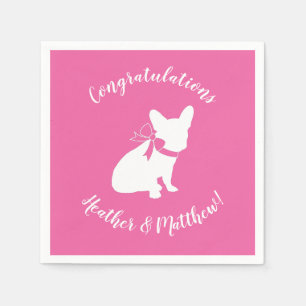 French Bulldog Baby Shower Frenchy Frenchie Pink Napkin