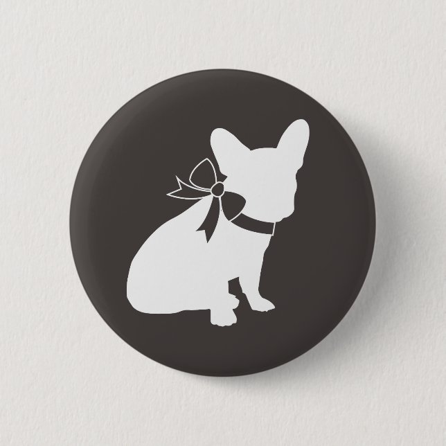 French Bulldog Baby Shower Grey 6 Cm Round Badge (Front)