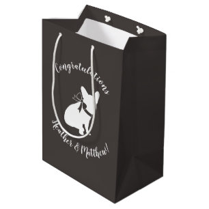 French Bulldog Baby Shower Grey Medium Gift Bag