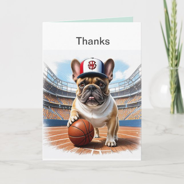 French Bulldog Basketball Bulldog Father's Day Invitation (Front)