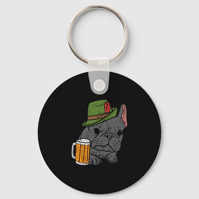 French Bulldog Bavarian Frenchie Dog  Key Ring (Front)