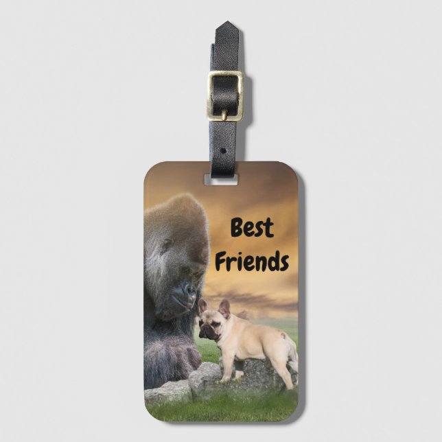 French Bulldog Best Friends French Bulldo Luggage Tag (Front Vertical)