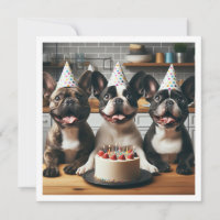 French bulldog birthday card, French bulldog