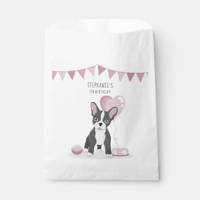 French Bulldog Birthday Favour Bags (Front)
