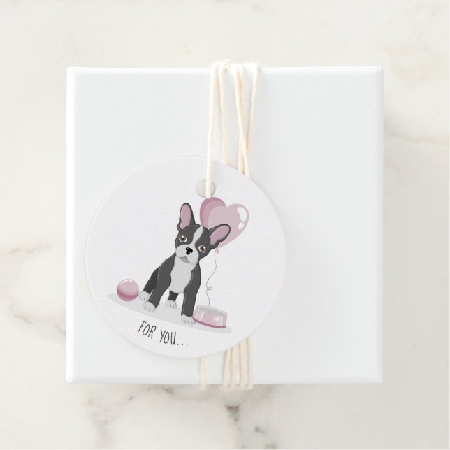 French Bulldog Birthday Favour Tags (In Situ)