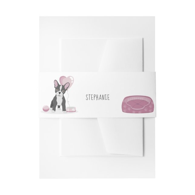 French Bulldog Birthday Invitation Belly Band (Front Example)