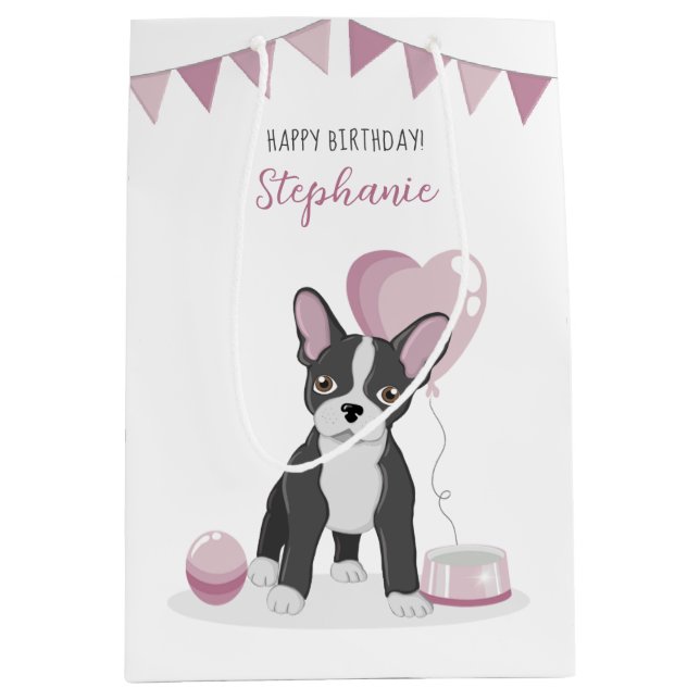 French Bulldog Birthday Medium Gift Bag (Front)