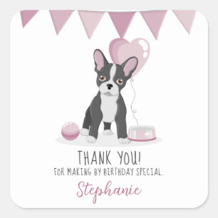 French Bulldog Birthday Square Sticker